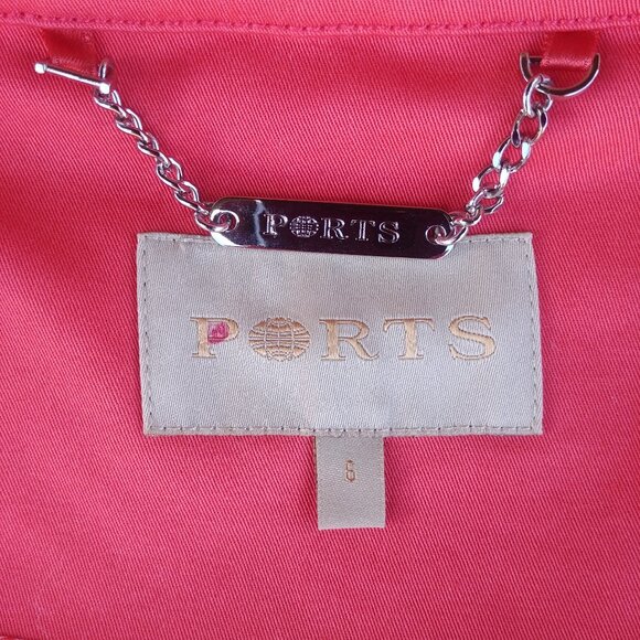 Ports International orange cotton cropped double breasted jacket size 6 - Picture 10 of 14